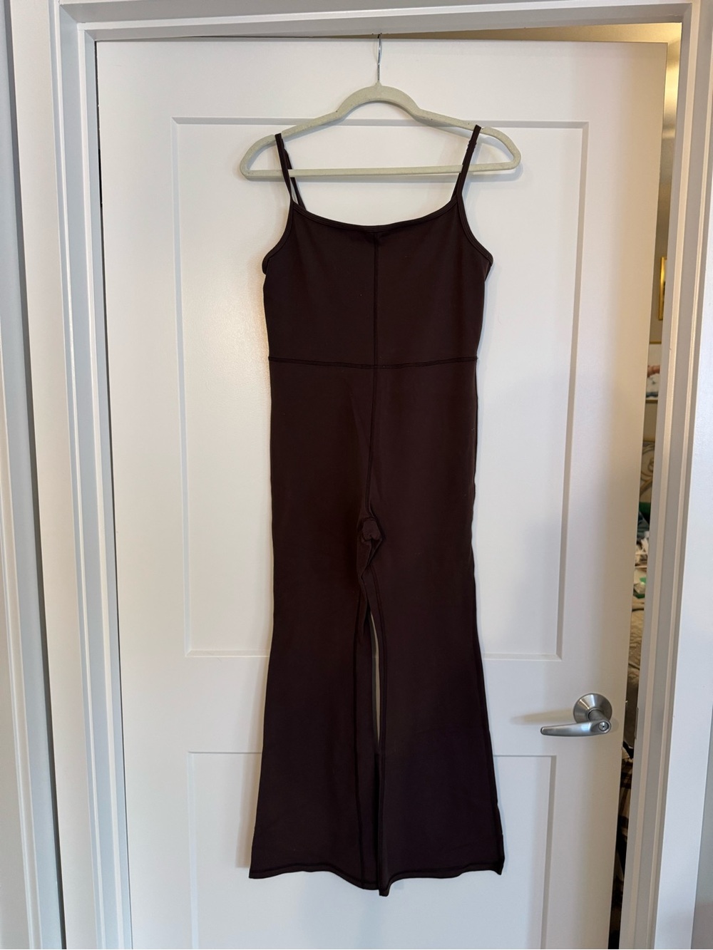 Aritzia Wilfred Line Brown Spaghetti-Strap Wide-Leg Jumpsuit